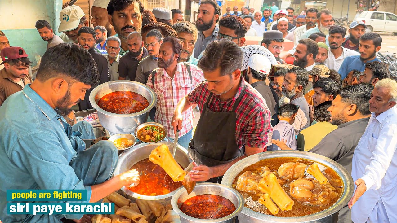 200Kg Siri Paye Gone in 1 Hour!😳 Karachi's Best Bong Paye Street Food l Adnan Qureshi Paya House