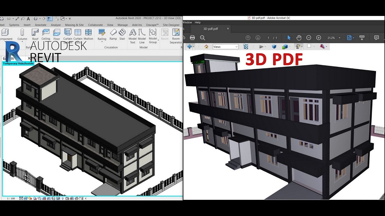 Revit to 3D PDF // How to convert Revit model to 3D PDF