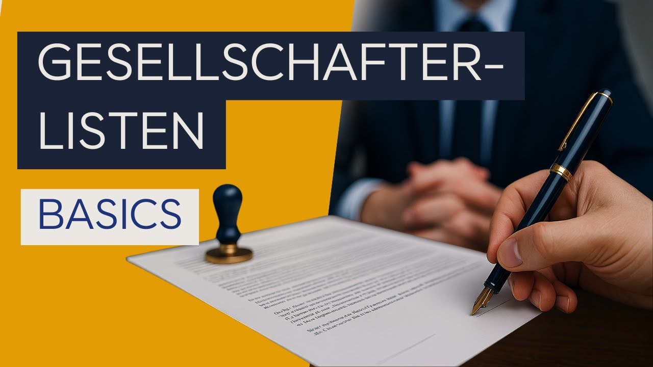 Gesellschafterlisten im Notariat - Basics