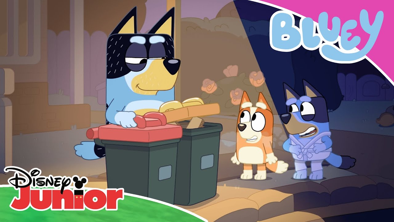 Bin Night | Bluey 💙 | Disney Junior MENA