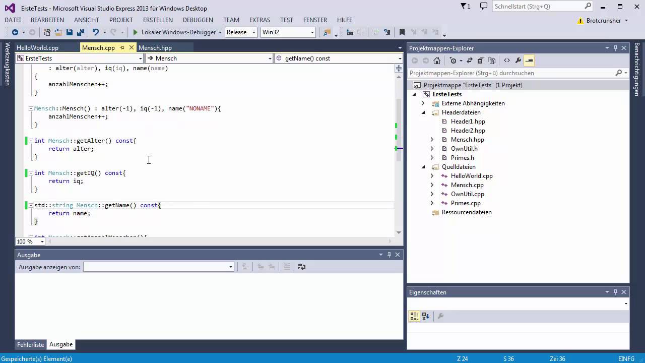 C++ Tutorial [073] - const bei Objekten GERMAN