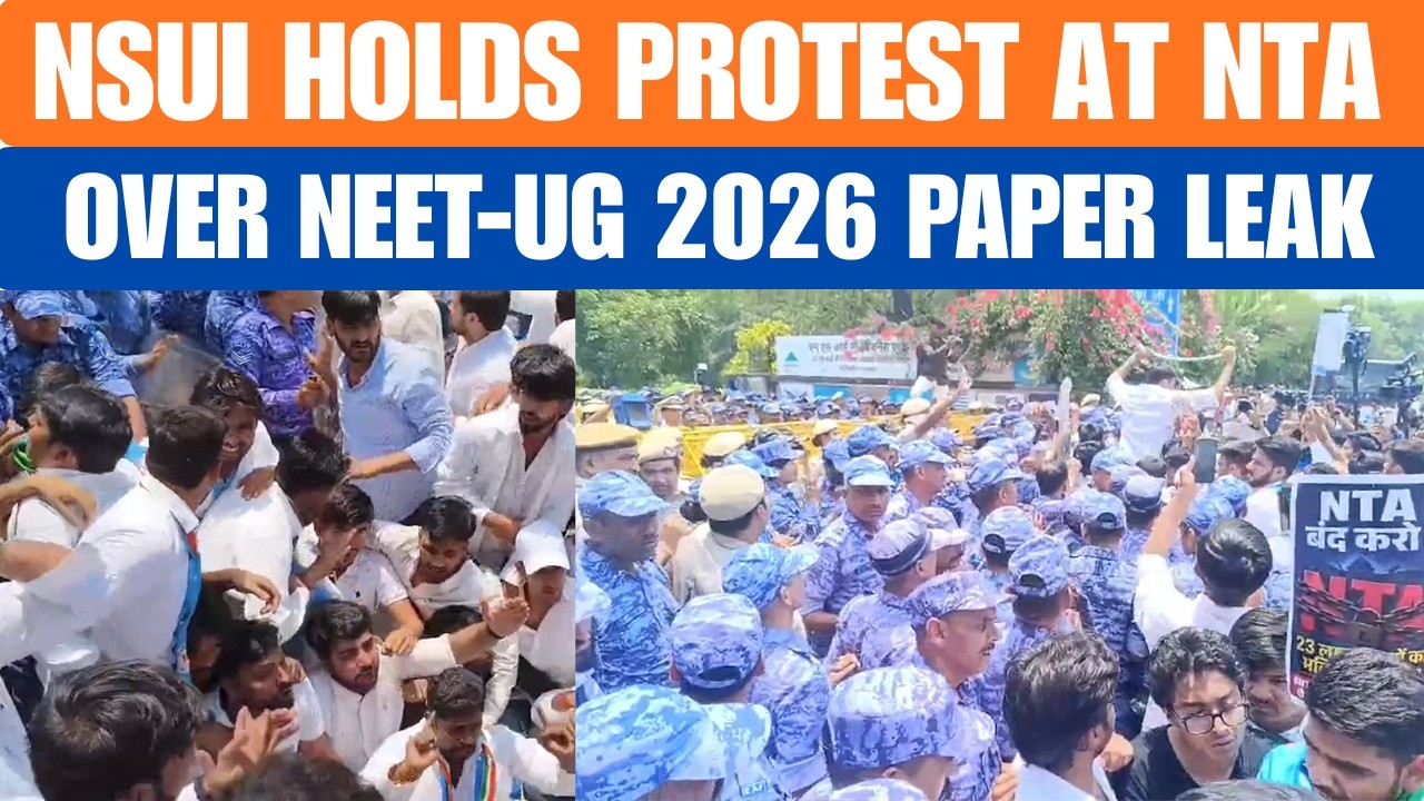 Delhi: NSUI Holds Protest At NTA Over NEET-UG 2026 Paper Leak Probe | News9