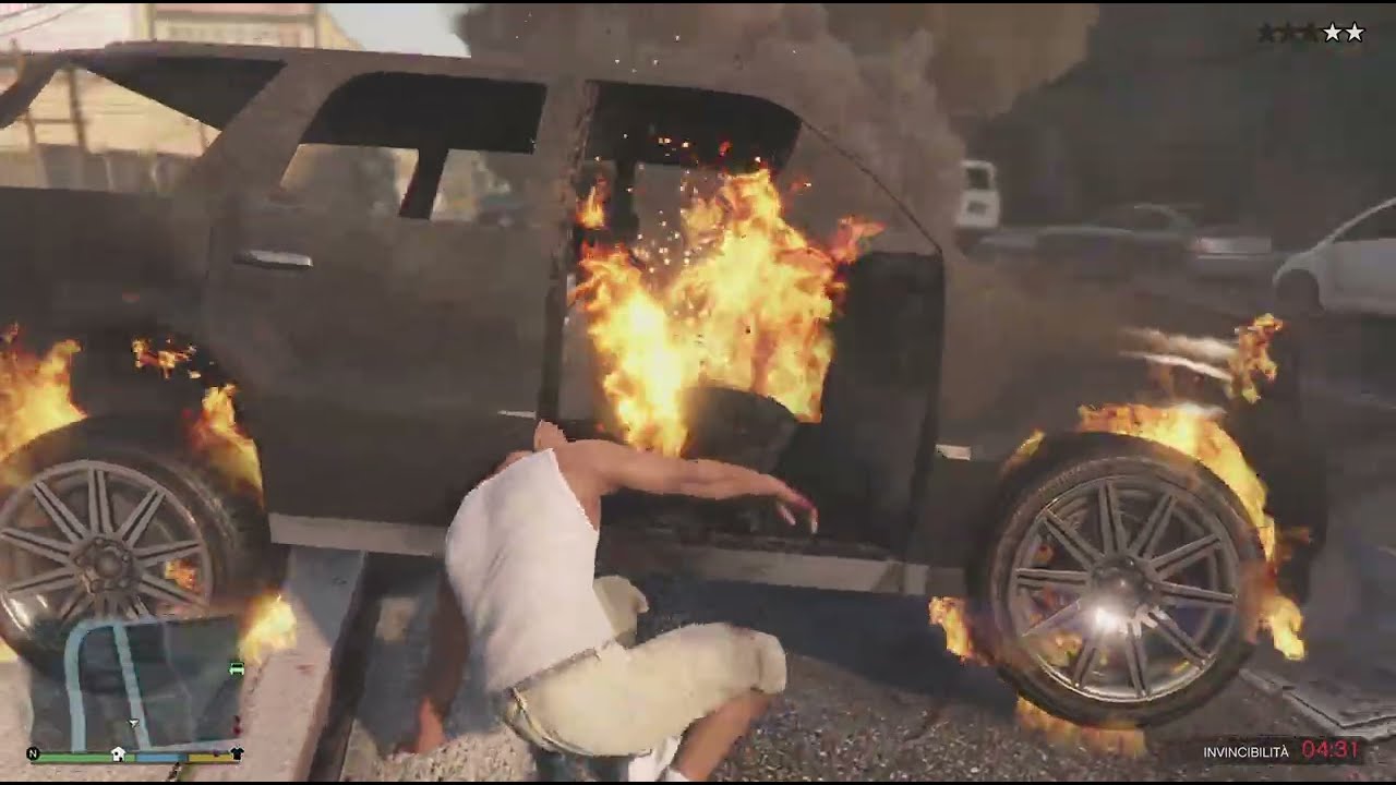 GTA 5 - Franklin's Explosive Punch Rampage Only + 5 Stars Escape.