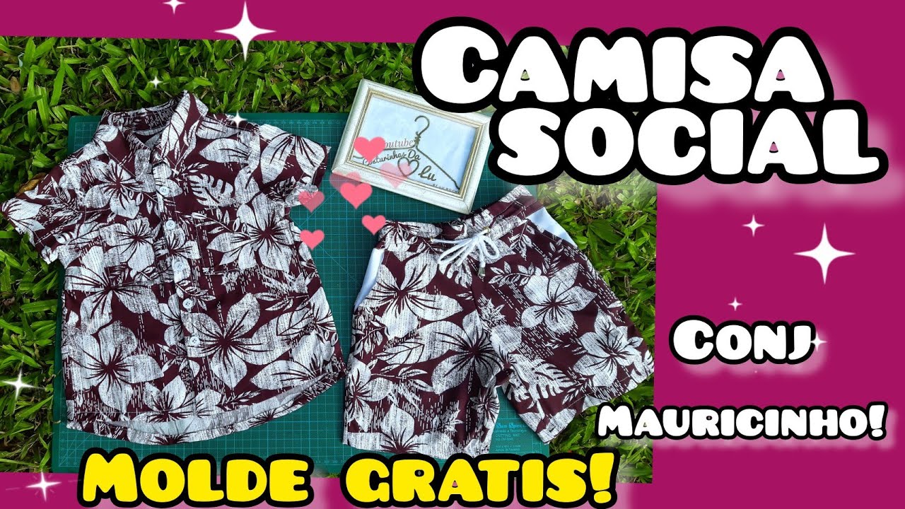 Camisa social infantil,(costura e montagem)+Molde Gratis!(Conj Mauricinho Parte1)