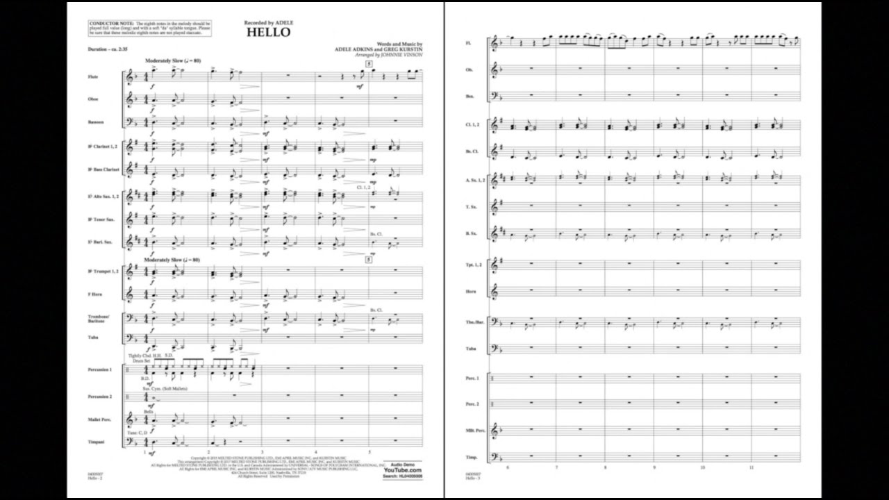 Hello arranged by Johnnie Vinson