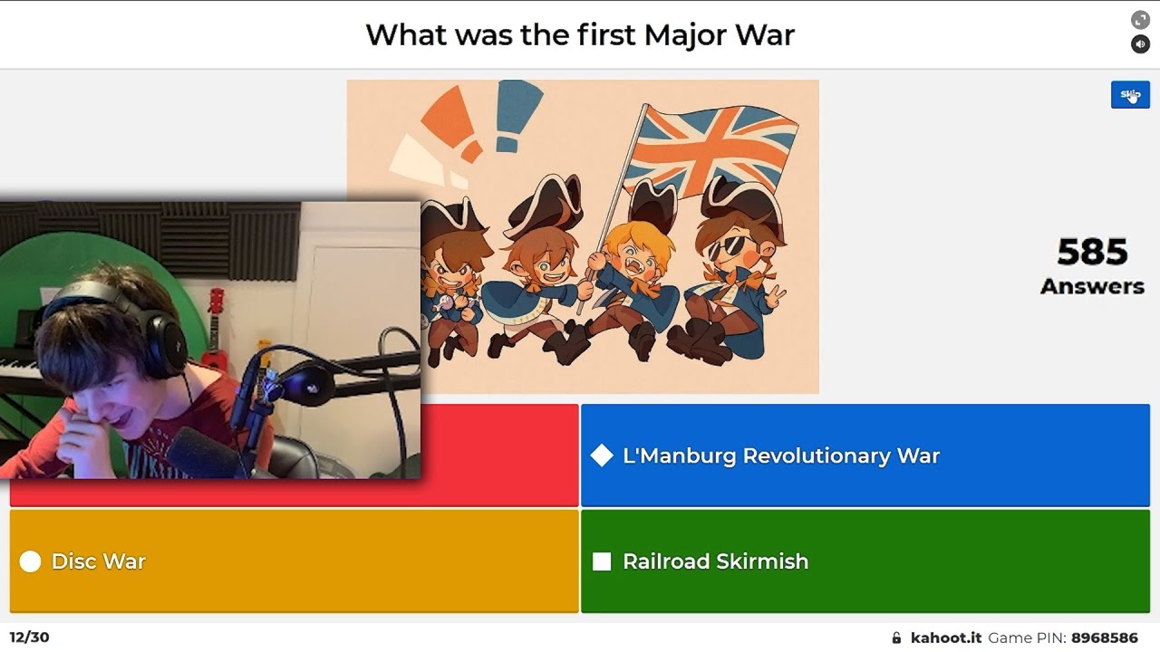 Таббо проверяет свои знания о Dream SMP в Kahoot!