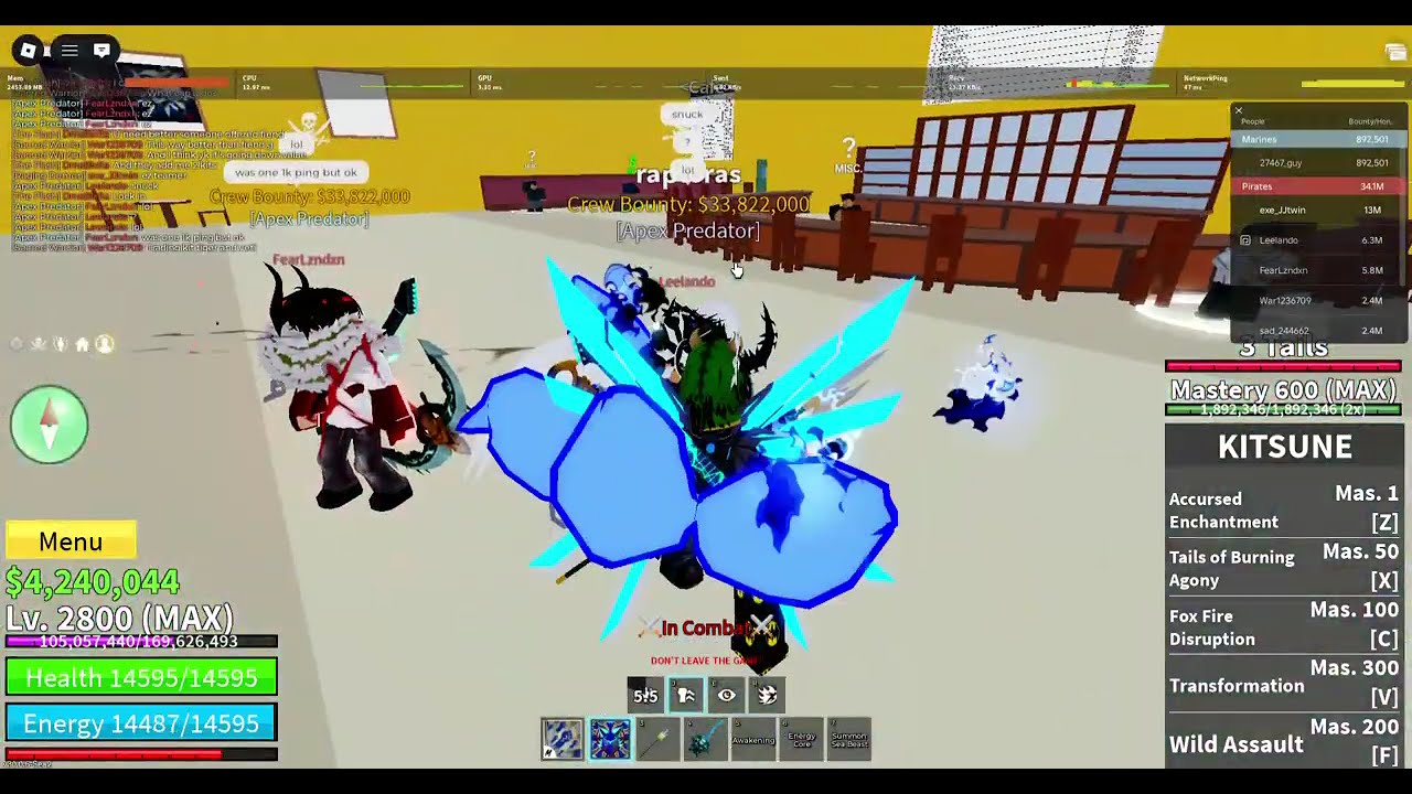 Destroying toxic teamers with best kit build blox fruit