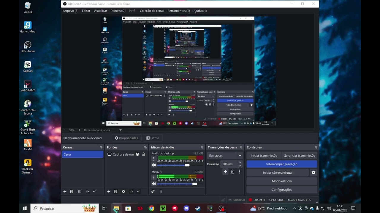Passei minha config e sensi