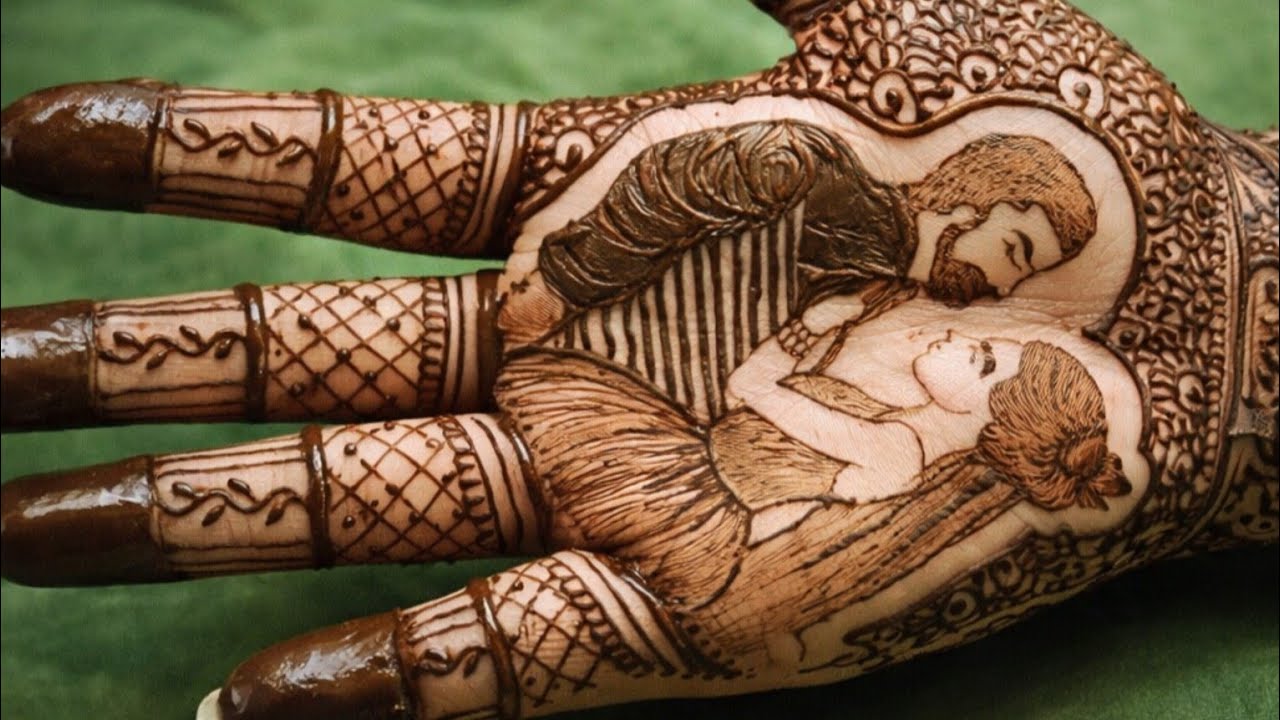 Love Couple Portrait Mehndi Design | Unique Bridal Mehndi ll