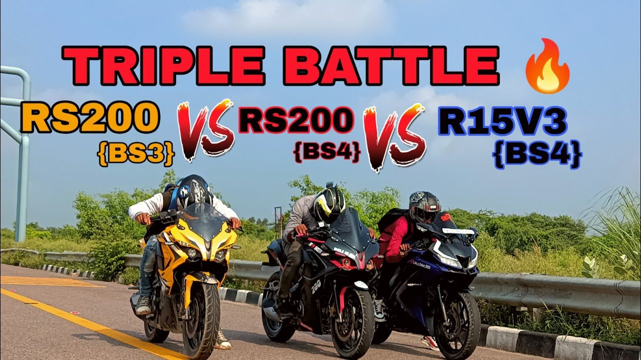 RS200 BS4 VS RS200 BS3 VS R15V3 BS4 🔥|| DRAG RACE 💥|| RACE TILL THEIR POTENTIAL 🥵||