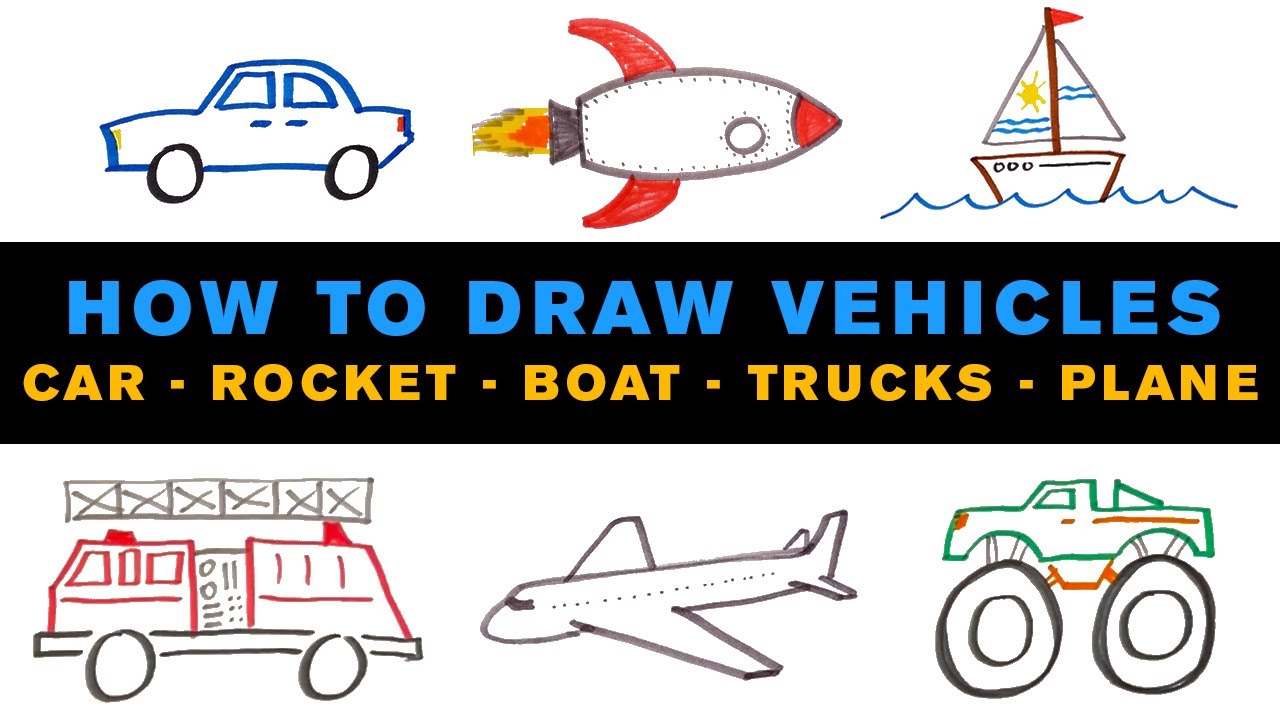 How To Draw Vehicles - Easy Narrated Drawing Lesson For Kids And Beginners