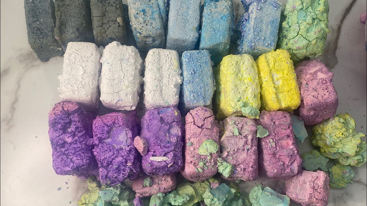 Colorful Pasted Gym Chalk | Satisfying Soft & Damped Crushing ASMR