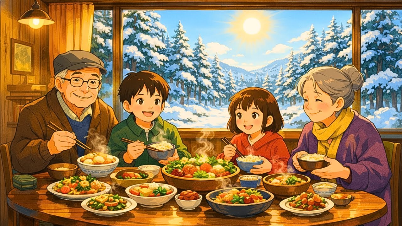 A Long Cozy Journey from the Rainy Sea to the Snowy Woods 🌧️❄️ | Ghibli Style