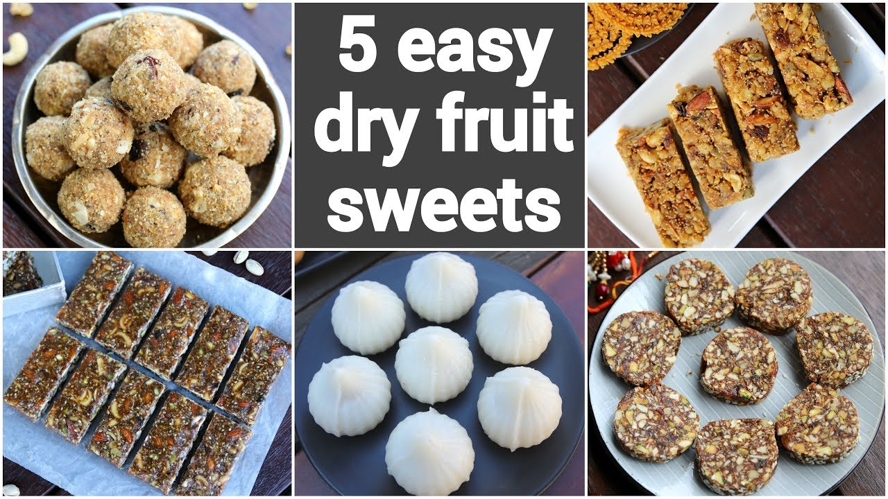 5 sugar free sweet recipes | 5 dry fruit sweet recipes | ड्राई फ्रूट्स मिठाई