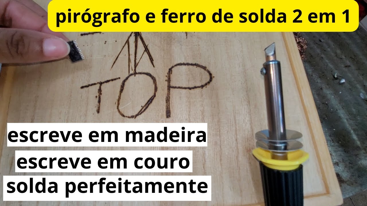 pirógrafo e ferro de solda 2 em 1 escreve em madeira e couro western