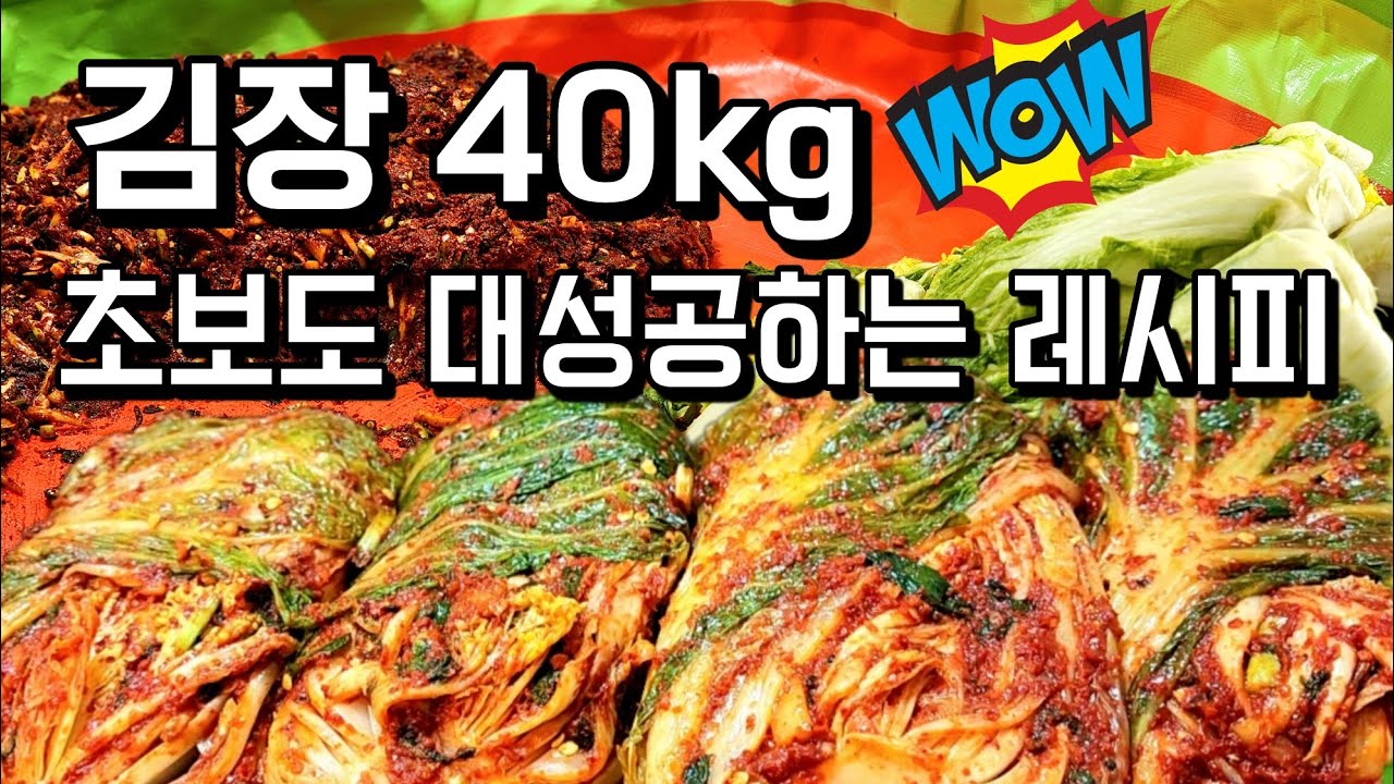 절임배추 40kg! 김장초보도 대성공하는 레시피! 시원하고 깊은맛내는 최고의 양념 황금비율~맛있다고 난리납니다!/#김장김치 #김장40kg #김장20kg