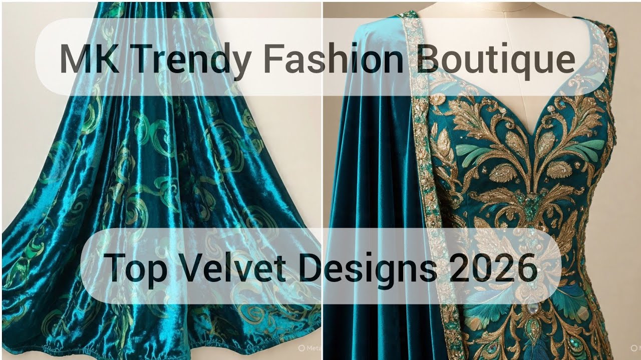 Latest Velvet Frock Designs 2026 | Party Wear Velvet Dress Design Ideas | MK Trendy Fashion Boutique