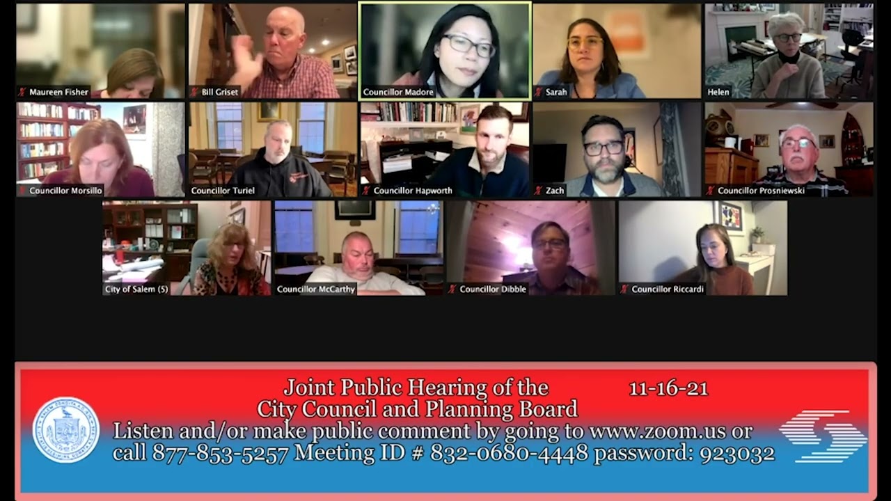 Salem, MA Joint Public Meeting of the City Council and Planning Board 11/16/21