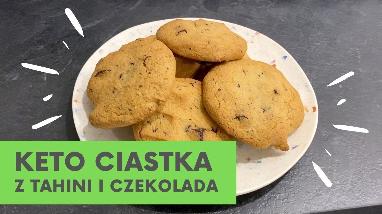 Keto ciastka na bazie pasty tahini z czekoladą
