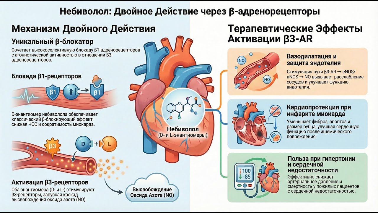 &beta;3-адренорецепторы и роль небиволола в лечении ожирения и сердечной недостаточности