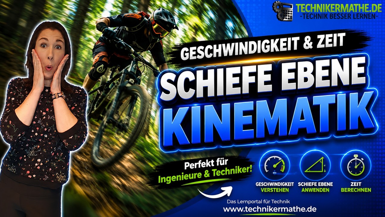 Schiefe Ebene [Geschwindigkeit + Zeit berechnen] 🟢 Physik optimal f&uuml;r Ingenieure & Techniker [2022]