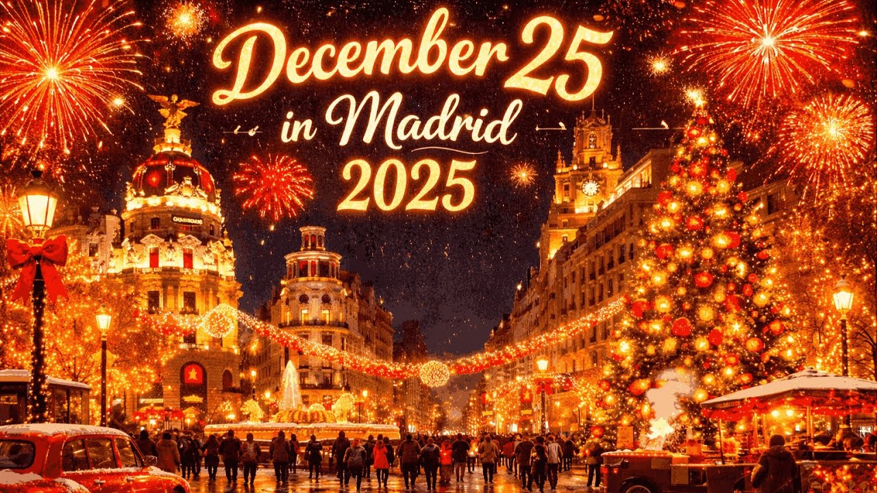 MADRID, SPAIN 🇪🇸 CITY TOUR AT NIGHT OF DECEMBER 25, 2025 4k WALK ON CHRISTMAS 😊🎄❄️