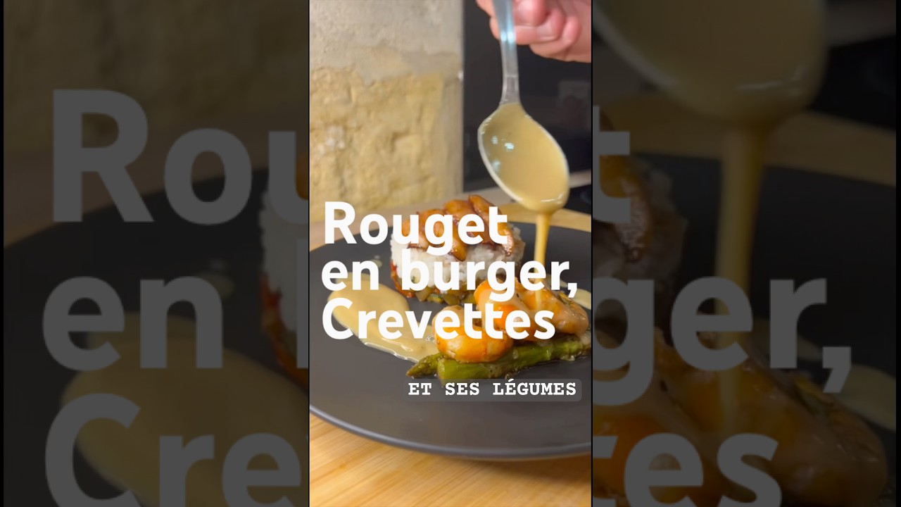 ROUGET EN BURGER, crevettes et légumes