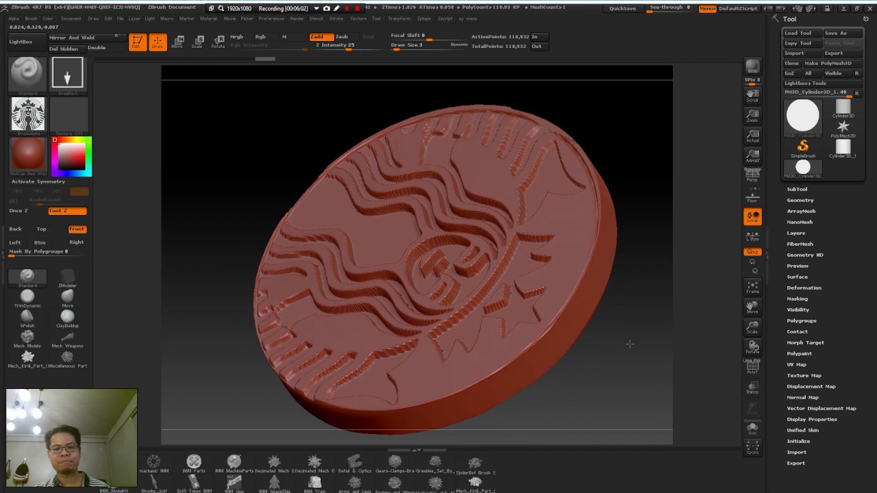 เทคนิคZBRUSH: ทำโมเดลเหรียญ(ปั้มนูนลาย)จากโลโก้