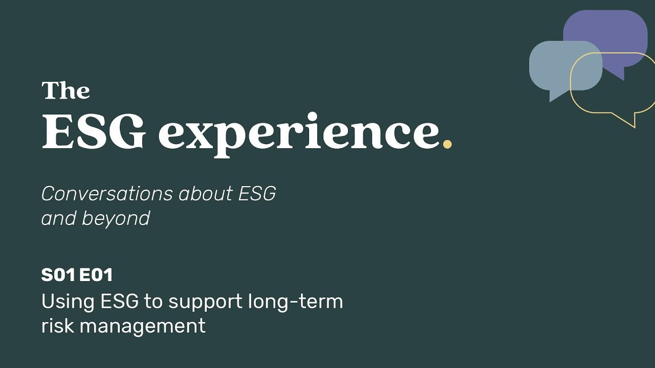 Using ESG to support long-term risk management | The ESG Experience