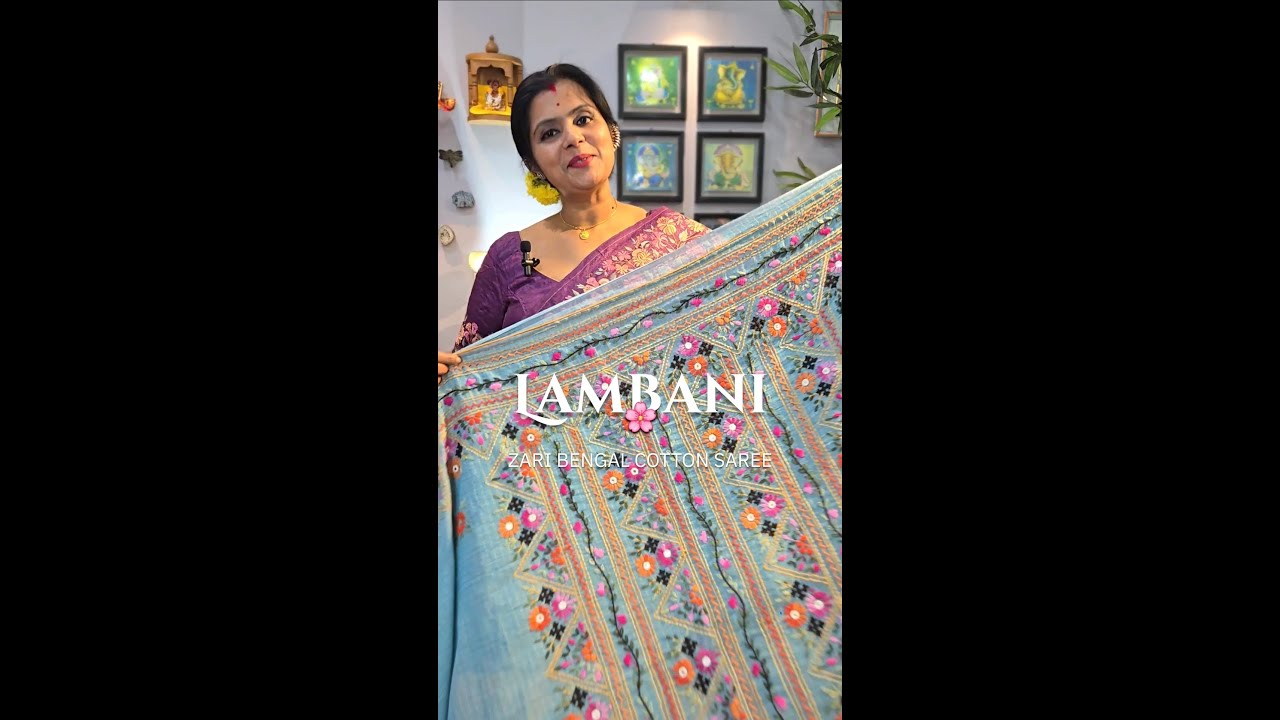 Where Bengal tradition meets tribal artistry | Zari Dhonekhali cotton saree with Lambani handwork