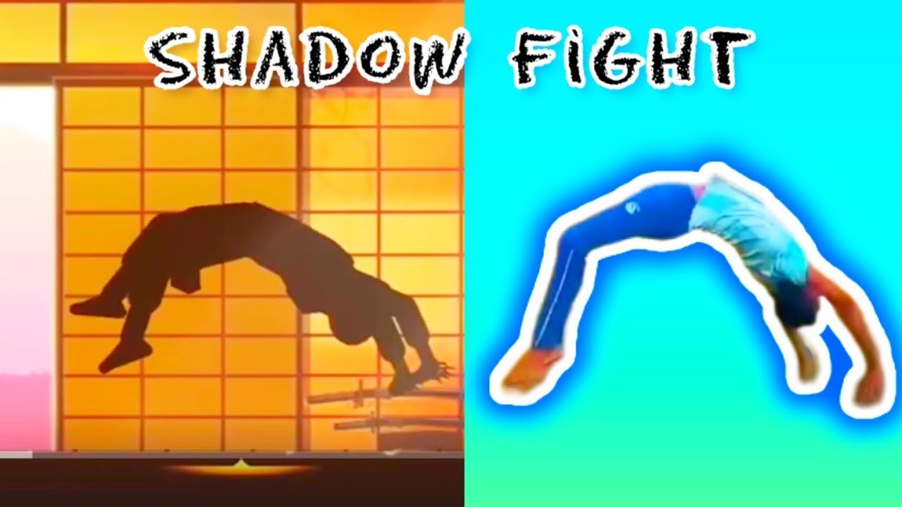 shadow fight stunts in real life (parkour flips and tricks )