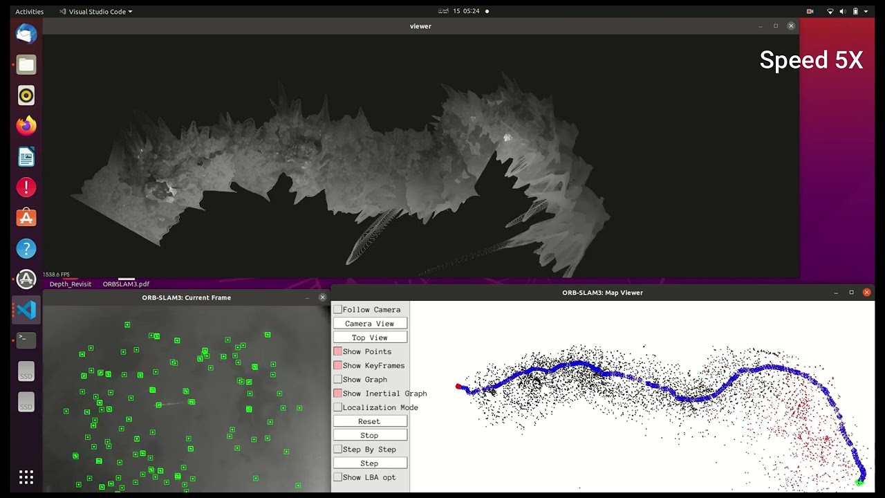 UW Deep SLAM generating Dense map for Underwater Aqualoc dataset