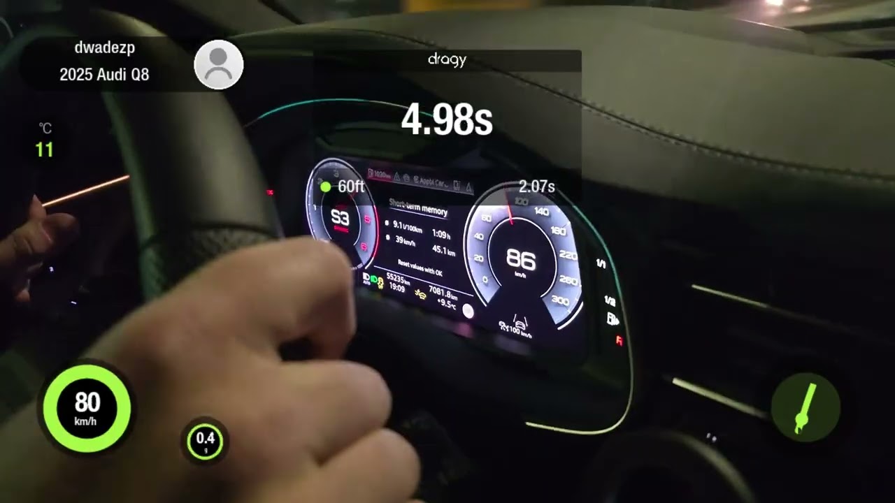 Audi Q8 (4M) 50 TDI quattro 0-100 acceleration