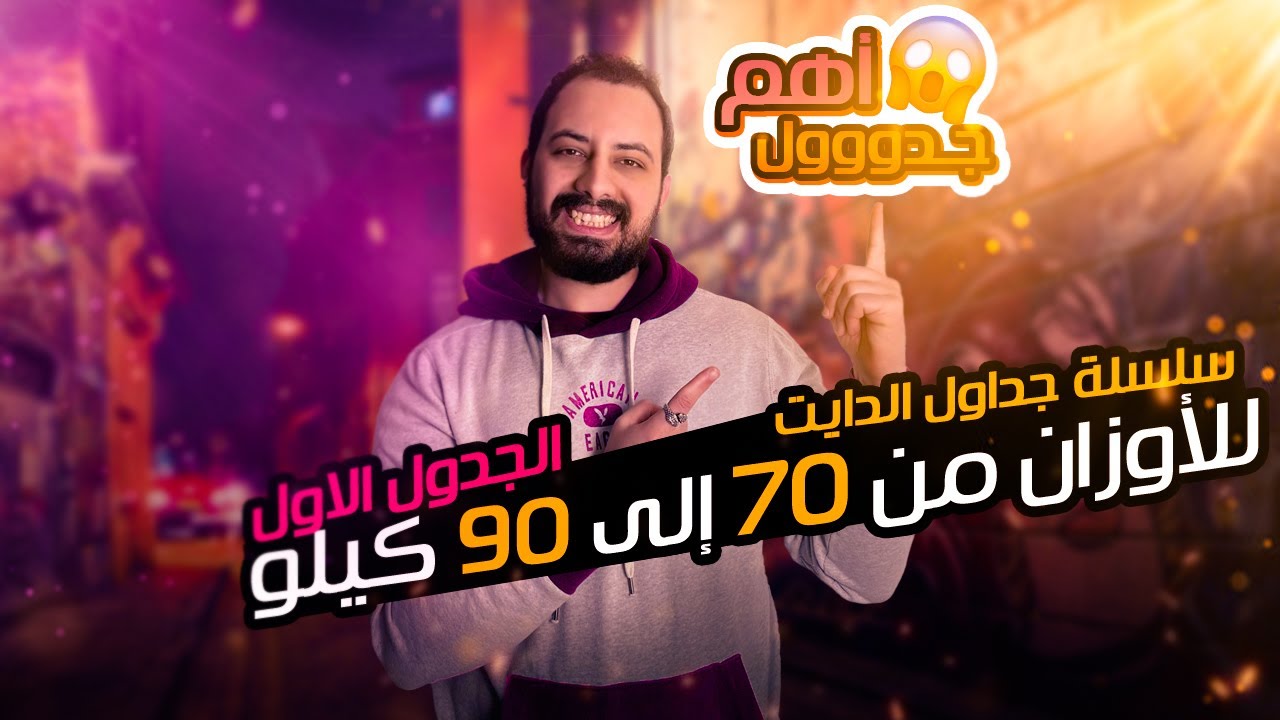 جدول الدايت الاول من وزن 70 كيلو لغايه 90 كيلو شرح كامل ( وجباتك - مشروباتك - رياضتك - ادويتك )