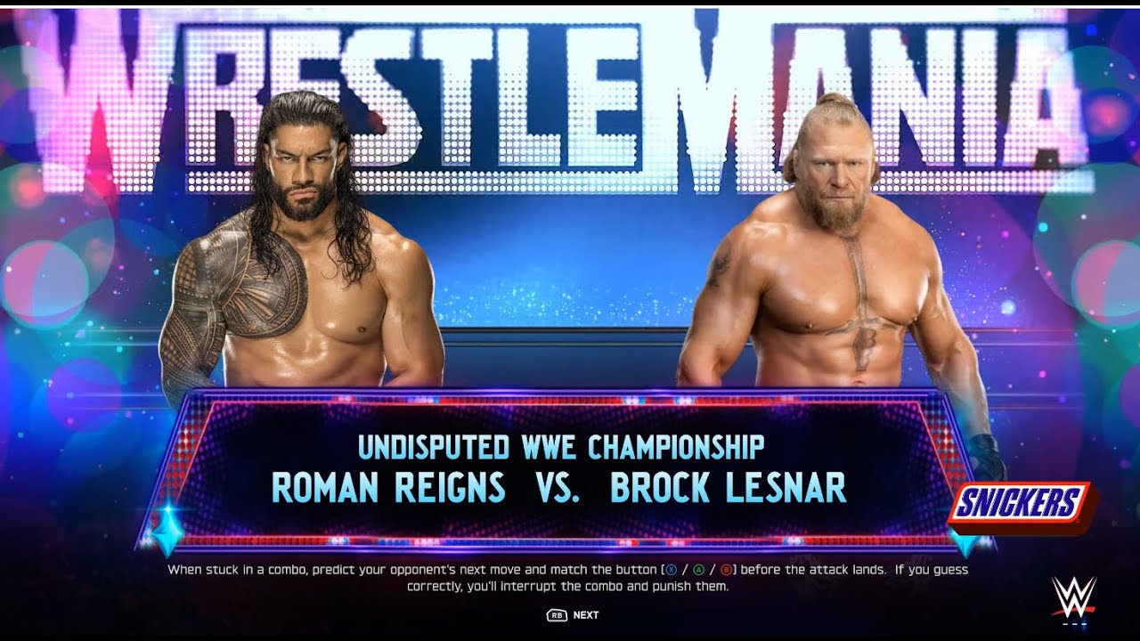 WWE 2K25 - WWE 2K25 - Brock Lenar vs Roman Reigns Full Match at WrestleMania (2KHDR)