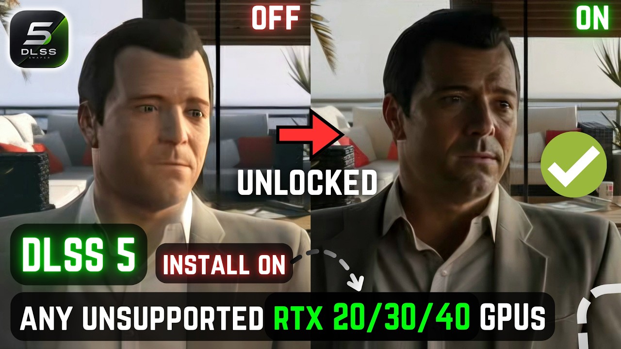 Как установить DLSS 5 на неподдерживаемые видеокарты RTX серий 20/30/40! &ndash; Это БЕЗУМИЕ?! RTX 3050