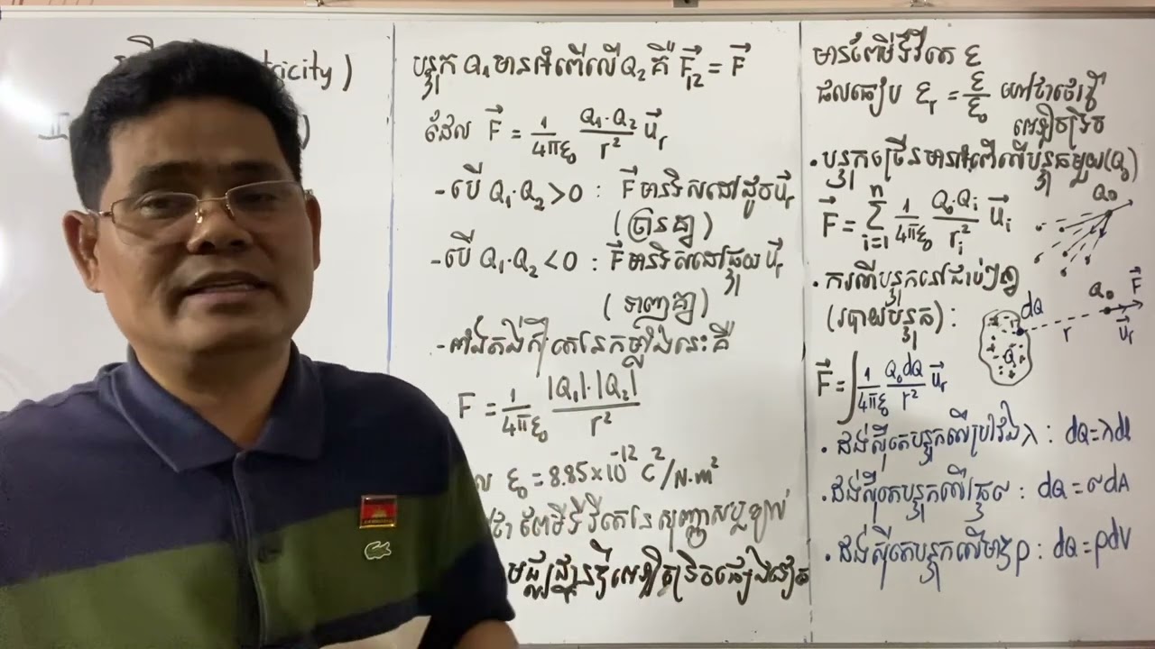#physics រូបវិទ្យា ច្បាប់គូឡុំ បកស្រាយដោយសាស្រ្តាចារ្យ ហង់ ស៊ីម