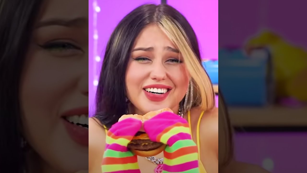 SHE IS A CHEATER! NO HANDS VS ONE HAND VS TWO HANDS EATING CHALLENGE #Shorts