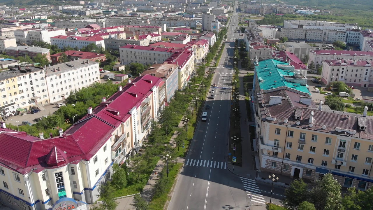 Полет над центром Магадана 2018