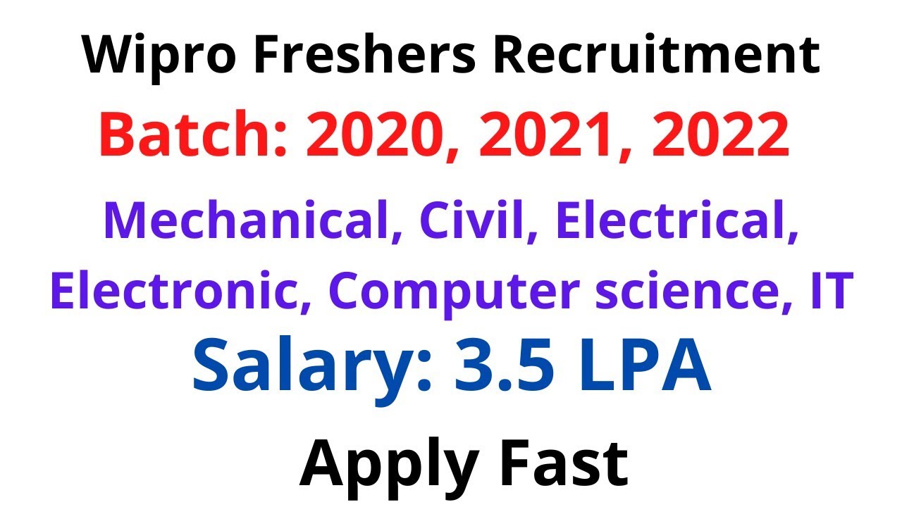 Wipro Off-Campus Drive 2022 || Batch: 2020, 2021, 2022 || Apply Fast