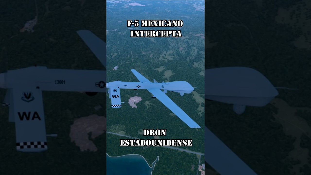 F-5 Mexicano destruye dron esp&iacute;a estadounidense  #mexico #simulacion #militar