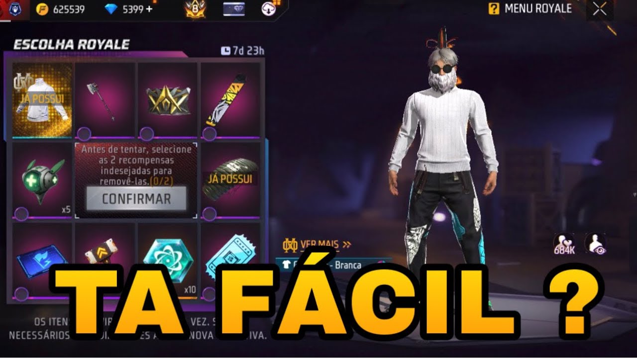 PEGANDO A GOLA ALTA BRANCA NO FREE FIRE ! EVENTO ESCOLHA ROYALE ! TÁ FACIL ?