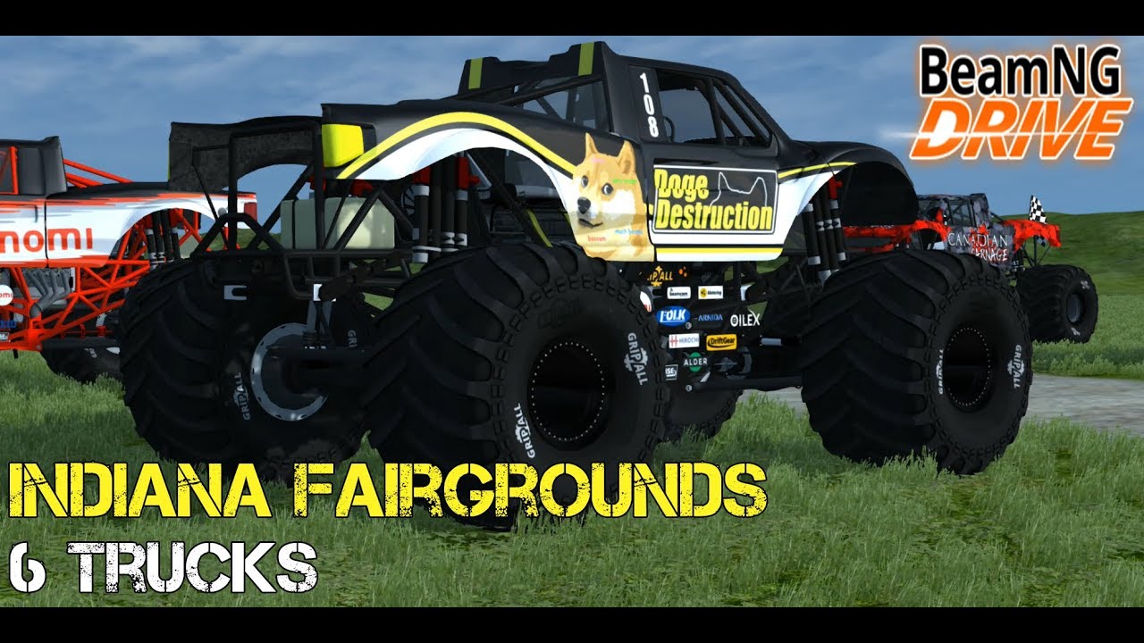 BeamNG.drive Monster Trucks: Indiana Fairgrounds 2017 6 Truck Freestyle