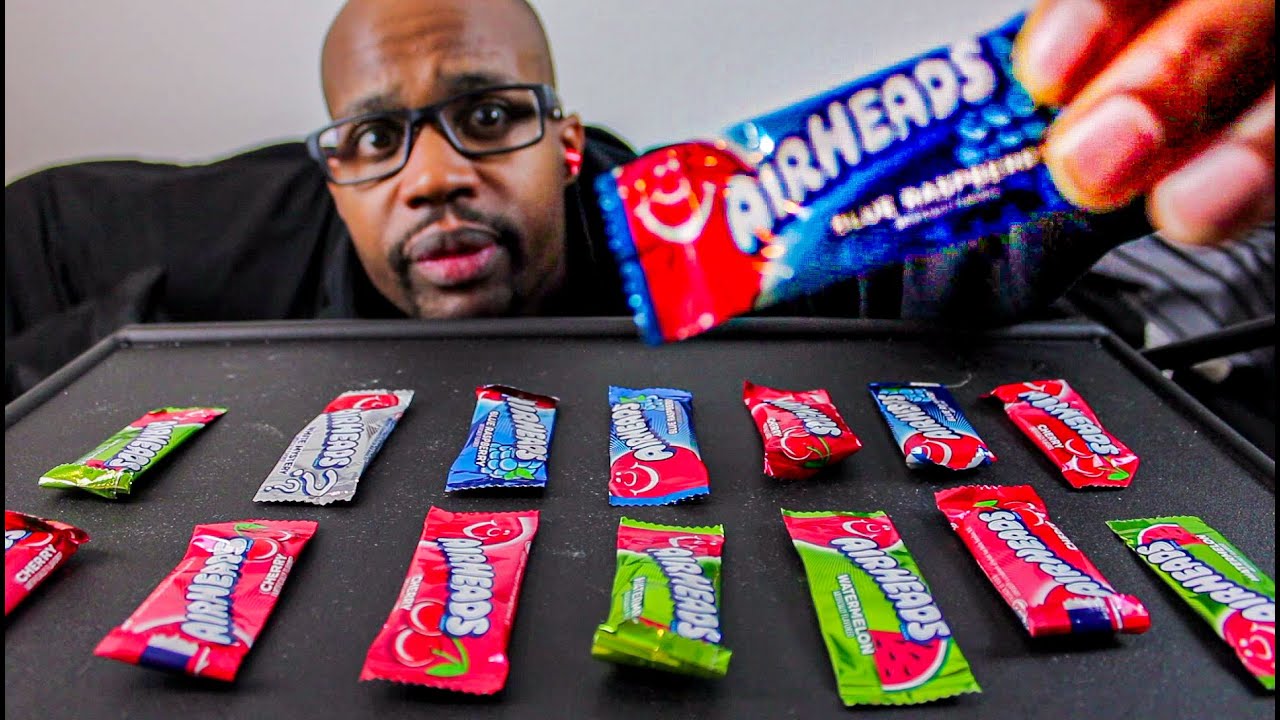 ASMR EATING AIRHEADS CANDY MINI BARS ( Assorted flavors ) | ASMR TY | MUKBANG