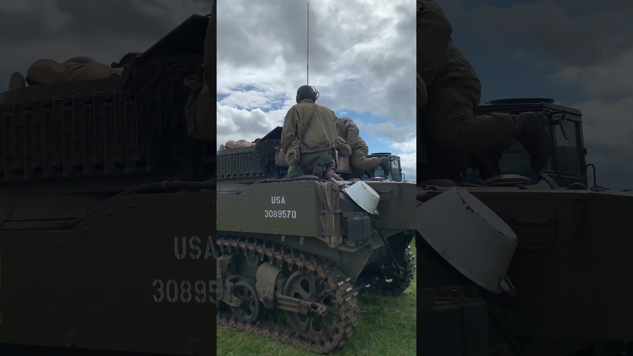 US M3 Stuart tank and British M4 Sherman tank | Yorkshire wartime experience 2023 | #ww2 #tanks