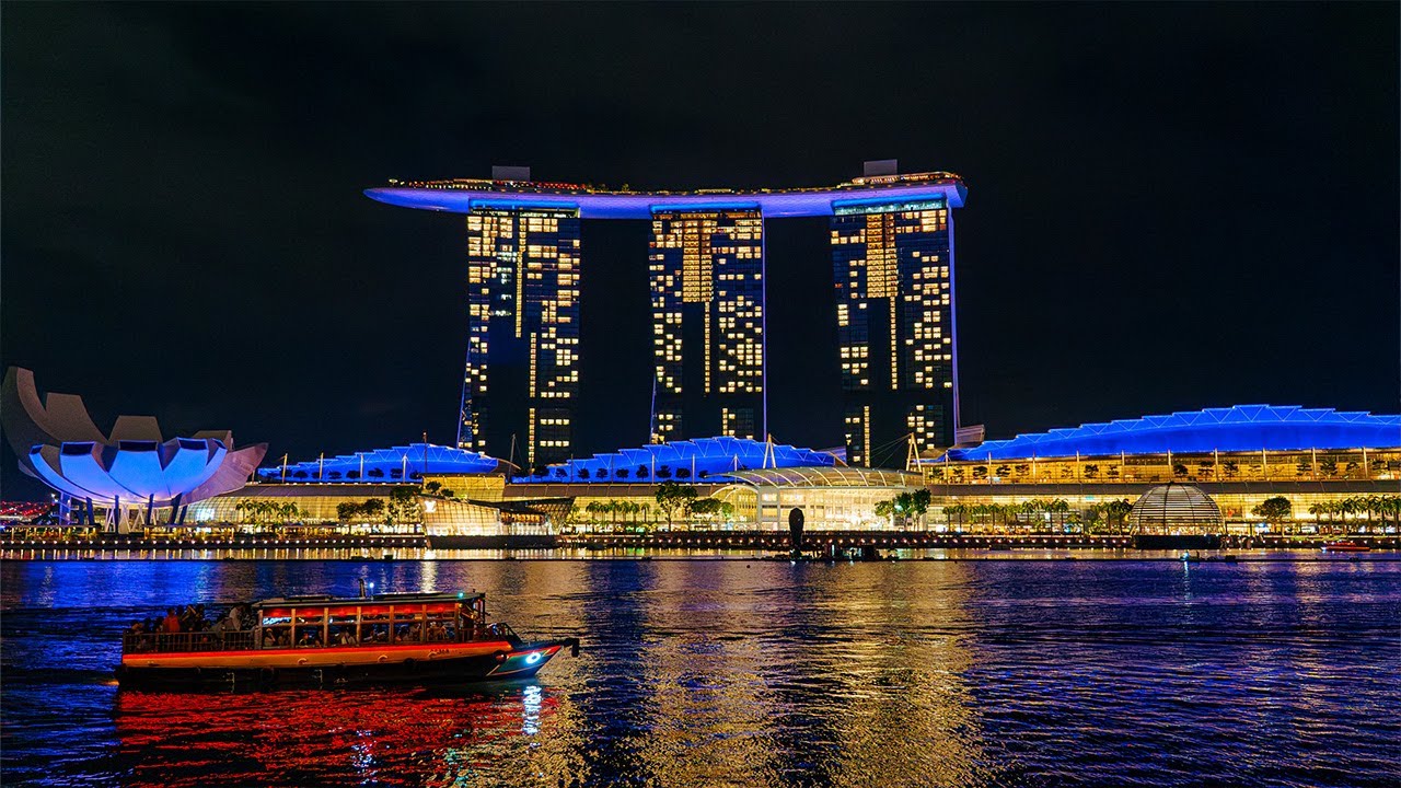 🇸🇬 Singapore Night  River Cruise Full Tour | Marina Bay Sands & Landmarks 4K HDR