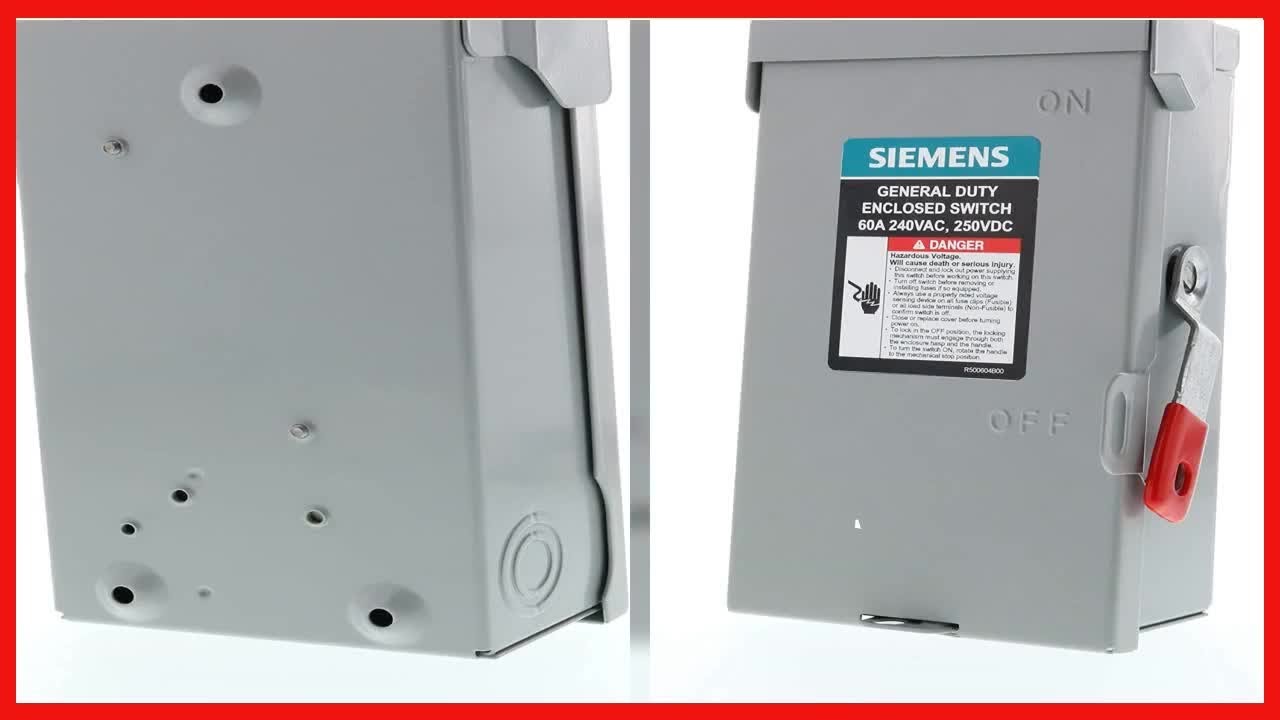 SIEMENS 2P 60A 240V General Duty Safety Switch Outdoor, Non-Fusible