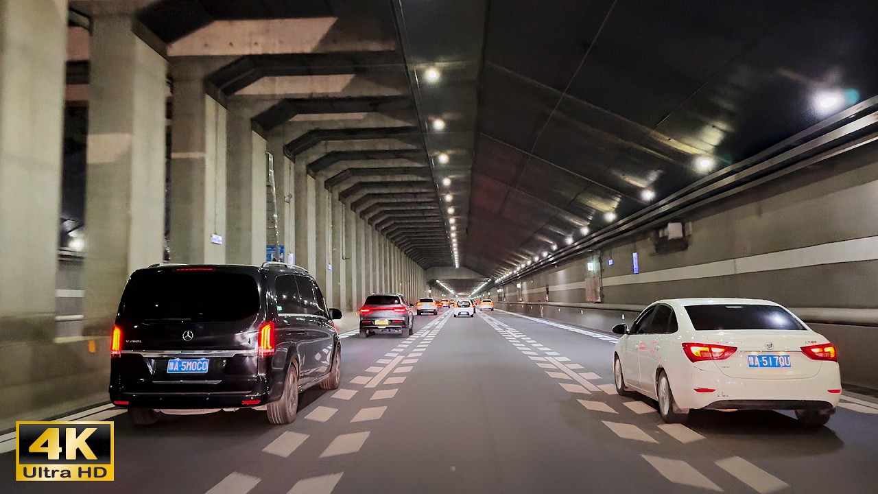 Zhengzhou Night Drive - Urban Expwy - 1st City of Zhongzhou in China - 4K HDR