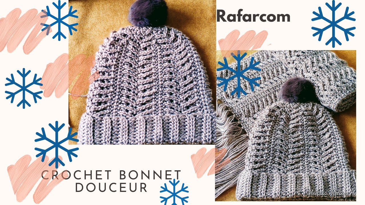 Crochet Bonnet ¨Douceur¨pas a pas partie1