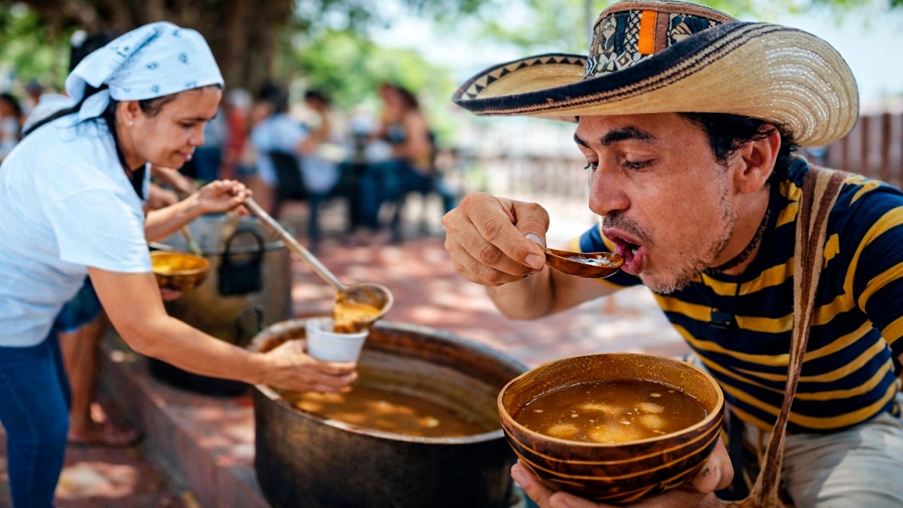 Comiendo Mote en el Festival del Mote - Los Palmitos Sucre.